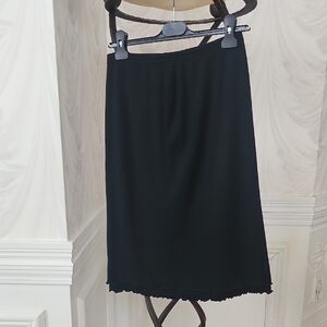 Charles Chang Black Knee-Length A-Line Skirt for Work
